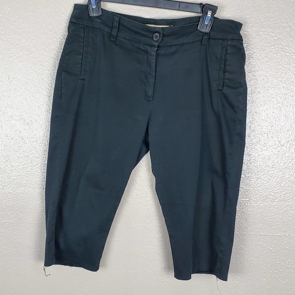 Armi Basic Carla Black Knee Cropped High Rise Pants 10